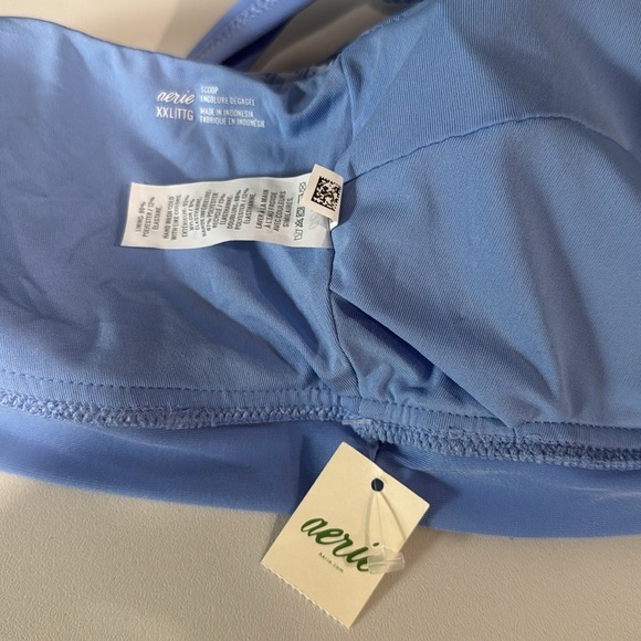 [Aerie] NWT Blue Jacquard Scoop Bikini Top - Picture 5 of 6